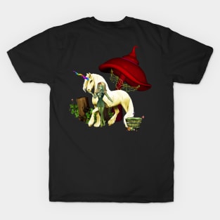 Unicorn in a mushroom forest T-Shirt